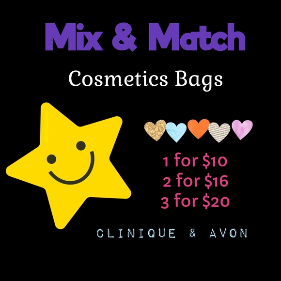 CLINIQUE Cosmetics Bag With Colorful Heart Prints - Picture 5 of 8
